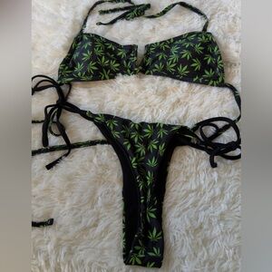 Leaf Print Bikini Set